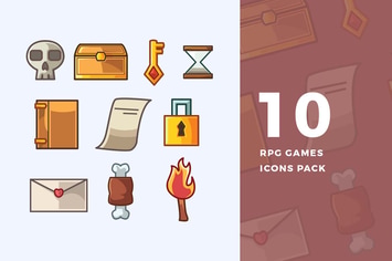 10 RPG Games Icons Pack