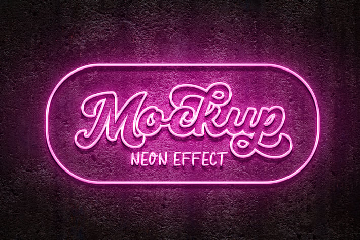 YDM Logo Mockup Neon Effect