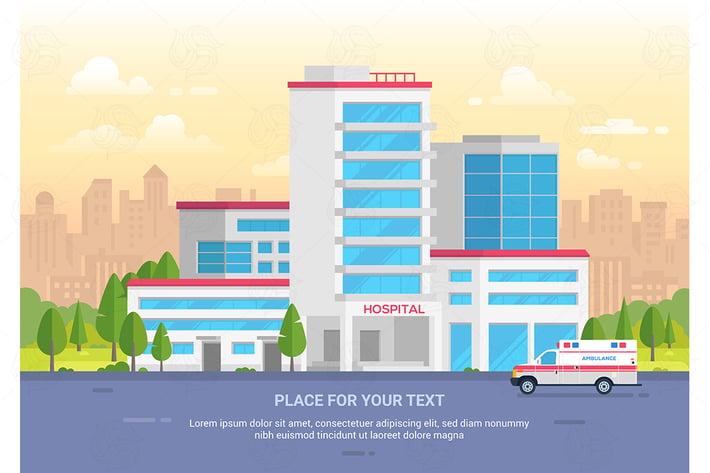 City hospital - vector illustration