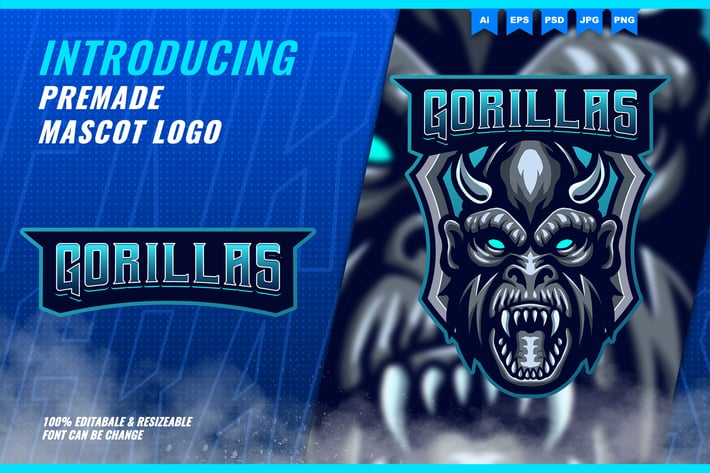 Angry Gorilla - Mascot Esport Logo Template