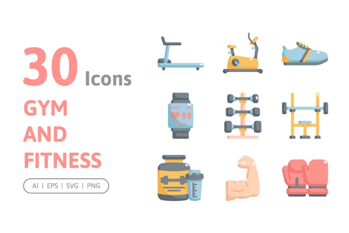 30 Fitness and Gym Icons