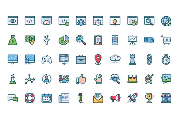 50 SEO and Marketing icons