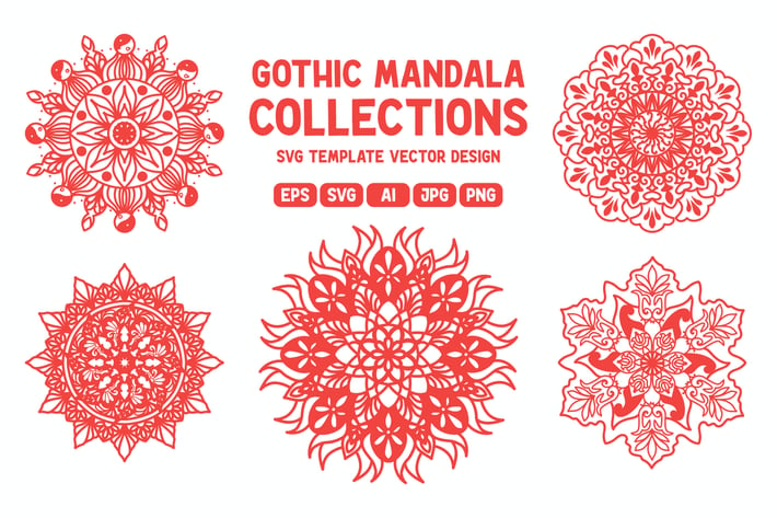 Gothic Mandala SVG Template
