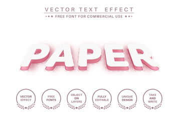 Slice paper - editable text effect,  font style