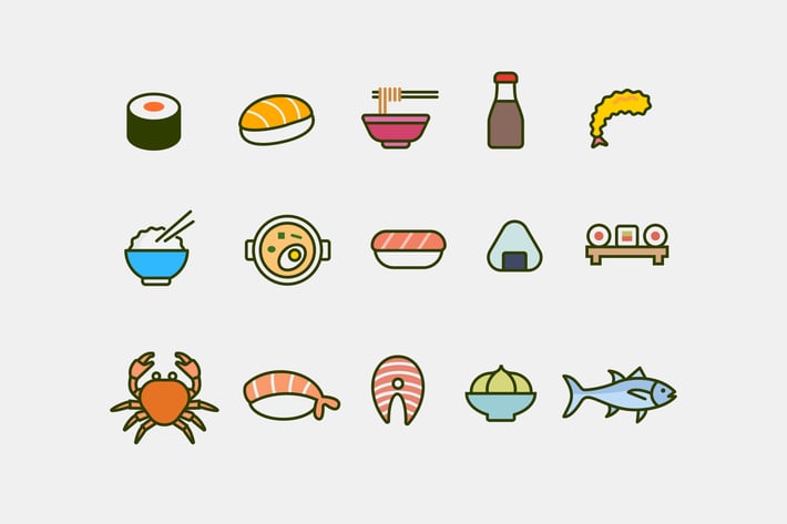 15 Japanese Food Icons