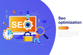 Seo Optimization Modern Flat Concept