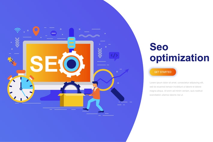 Seo Optimization Modern Flat Concept