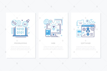 Programming concept - line design style banners