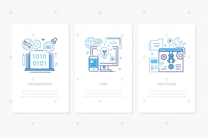 Programming concept - line design style banners