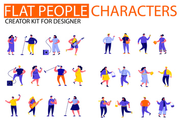 Modern Flat People Character Creator Kit