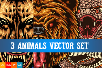 3 Animals Vector Set