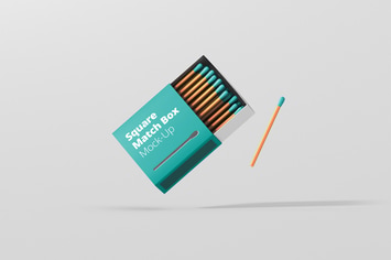 Square Match Box Mockup
