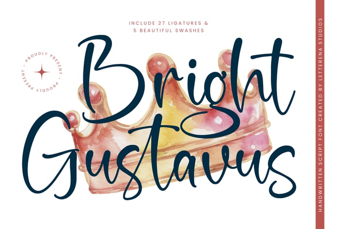 Bright Gustavus Handwritten Script Font
