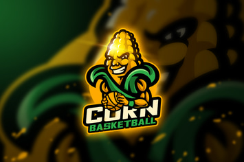 Corn Basketball - Mascot & Esport Logo