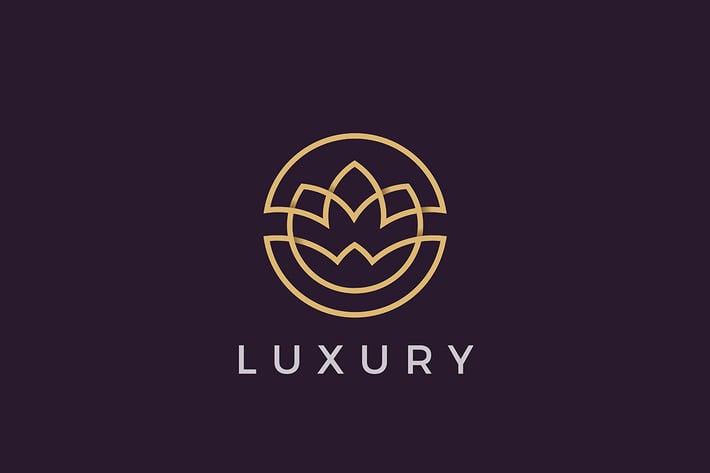 Flower Logo Circle Luxury Cosmetics Beauty Fashion