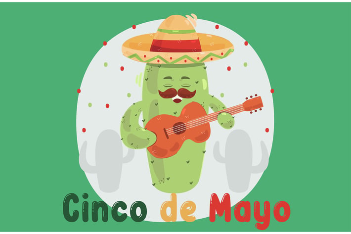 Cinco de Mayo with Cactus Illustration
