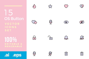 15 OS Button icons