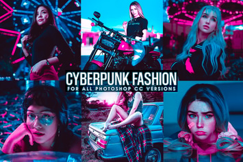 Cyberpunk - Neon Lights Photoshop Actions