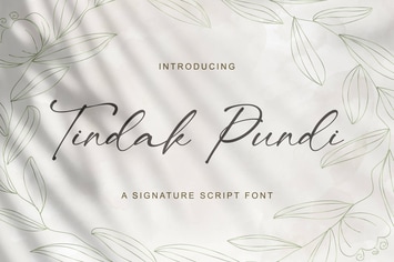 Tindak Pundi - Signature Script Font