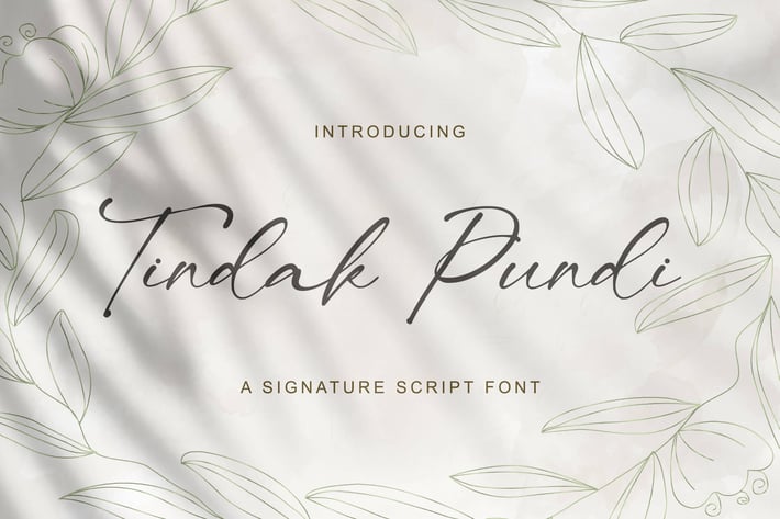 Tindak Pundi - Signature Script Font