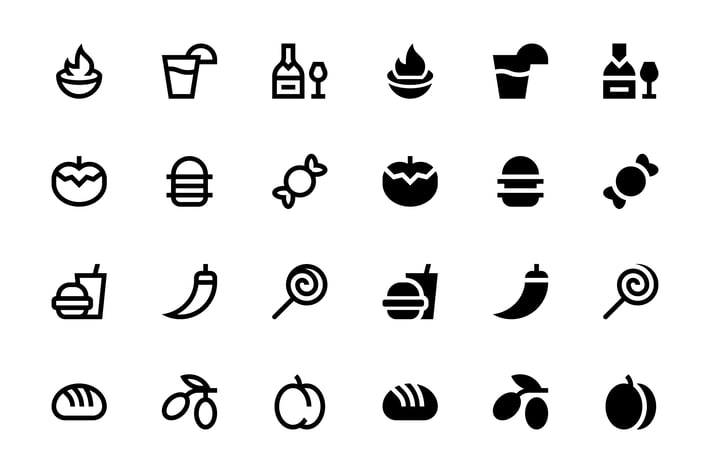 134 Food and Drinks Icons