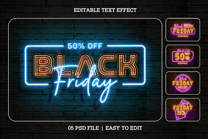 Black Friday Sale Editable Text Effect