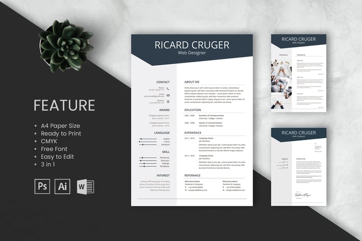 Professional CV And Resume Template Richard