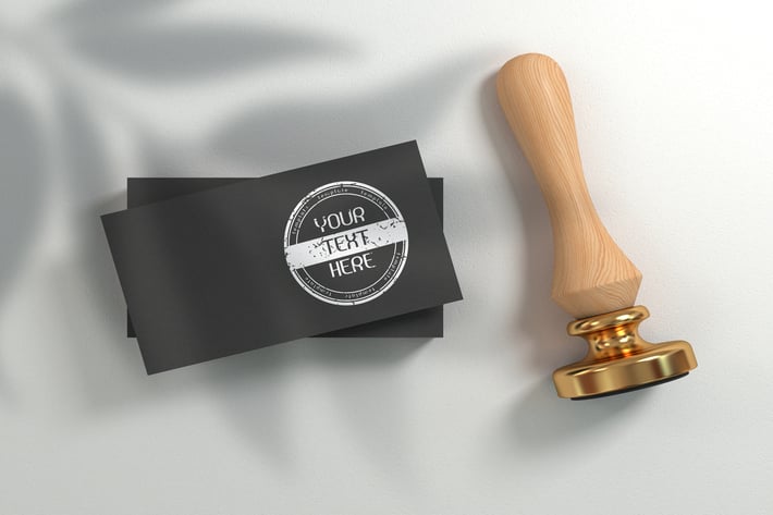 Rubber stamp logo - mockup template