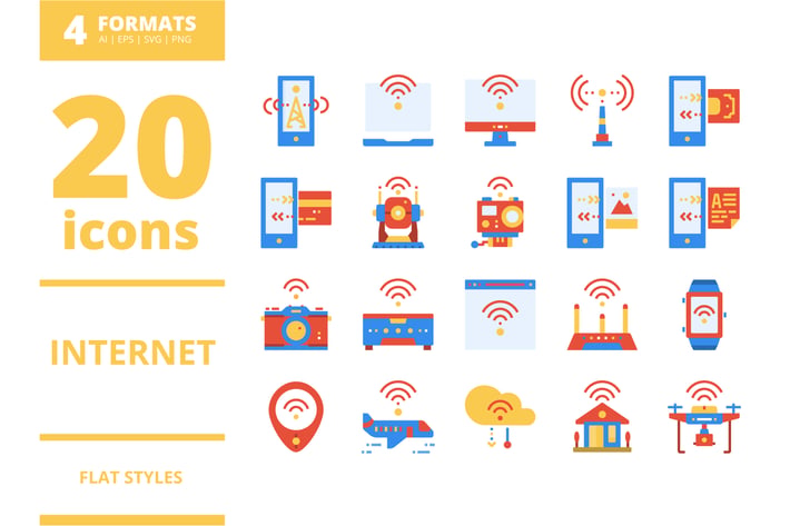 Internet Flat icons packs