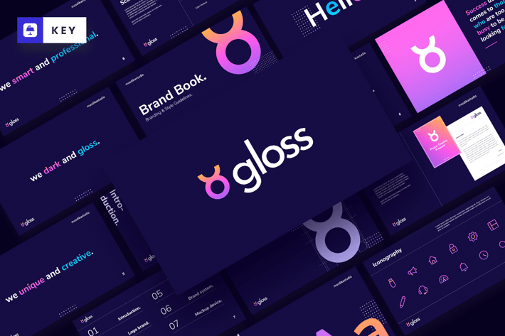 GLOSS - Dark Branding Guidelines Keynote Template