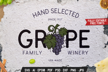 Winery Vintage Logo Design Retro Wine Vector Badge