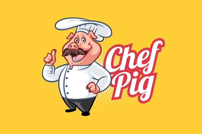 Chef Pig Mascot Logo
