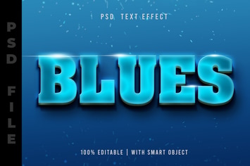 Luminous Blue PSD Text Effect