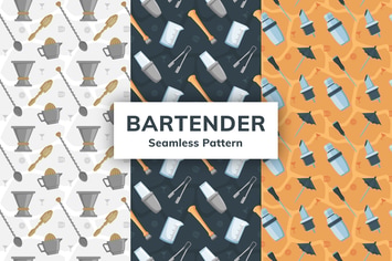Bartender Seamless Pattern