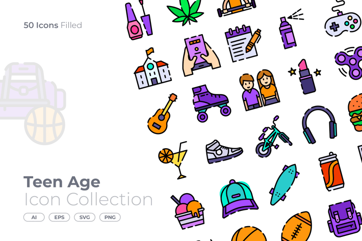 Teen Age Filled Icon