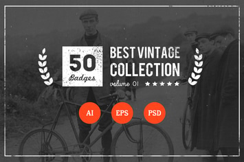50 Retro Badges