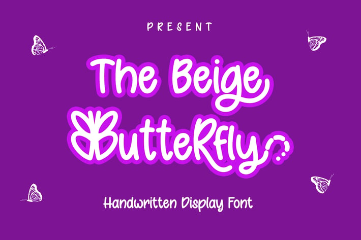 The Beige Butterfly - Handwritten Font