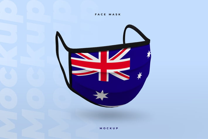 Cotton Face Mask Mockup Templete - Light File Size