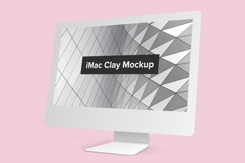 iMac Clay Mockup Side