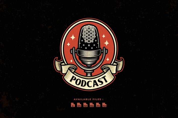 Podcast Vintage Logo