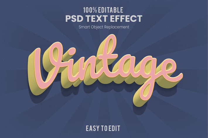 Retro 3D Text Effect Action PSD 