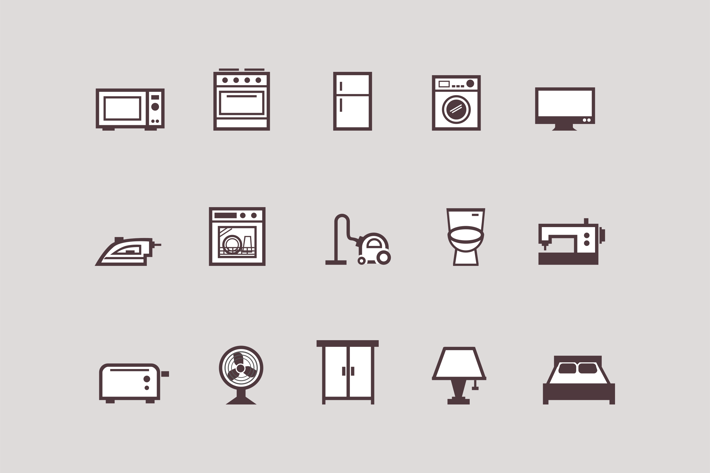 15 Appliance and Household Icons