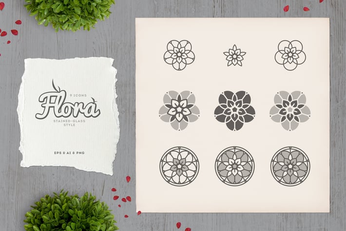Flora - Stained-glass Icons
