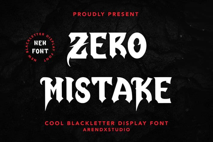 Zero Mistake - Cool Blackletter Display Font