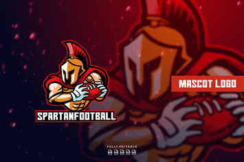 Spartan America Football Mascot Logo