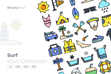 Surf Filled Icon