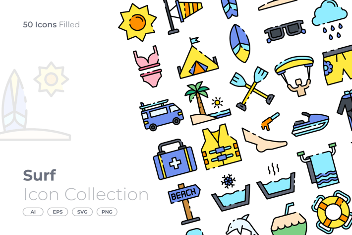 Surf Filled Icon