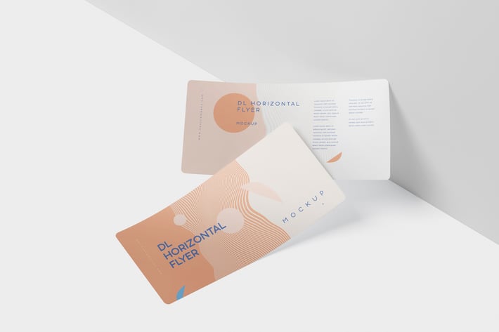 DL Horizontal Flyer Round Corner Mockup Set
