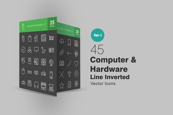 45 Computer Line Inverted Icons