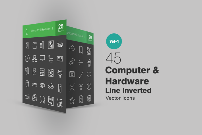 45 Computer Line Inverted Icons